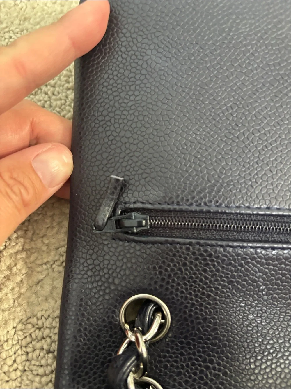 CHANEL Jumbo Navy Double Flap Caviar